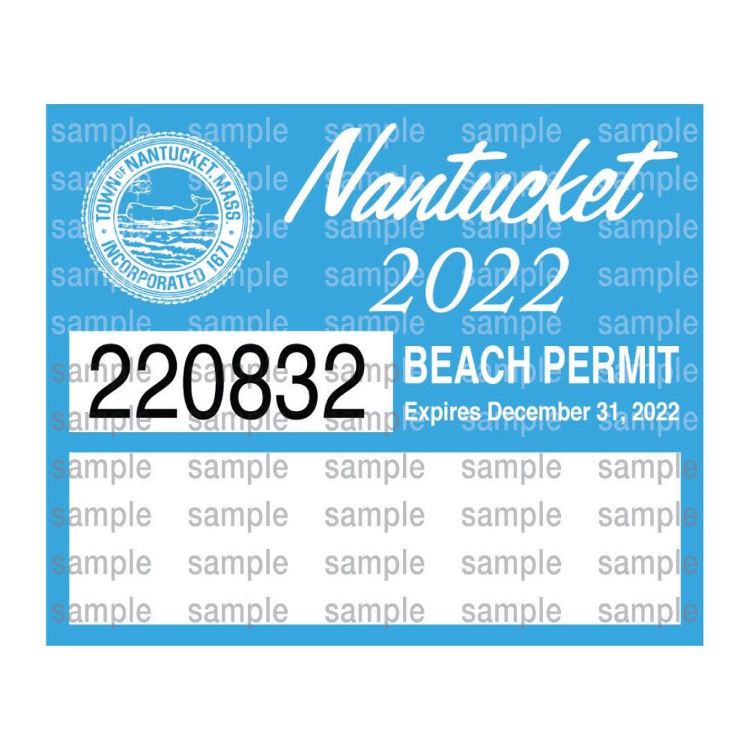 Nantucket Beach Permit Sticker Decal 2022 ACK Etsy