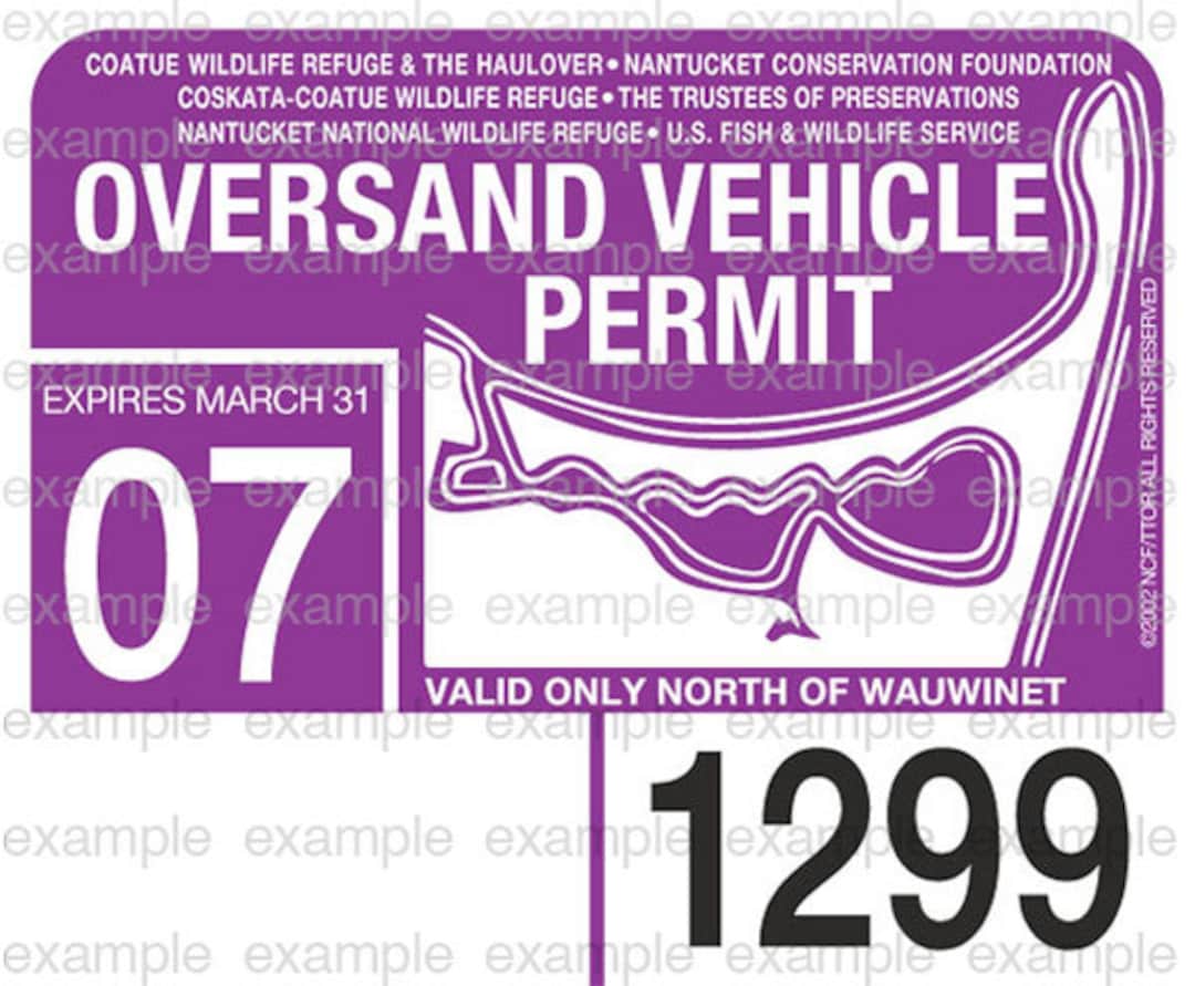 2007 Nantucket Oversand Vehicle Permit Sticker ACK Beach Permit Great