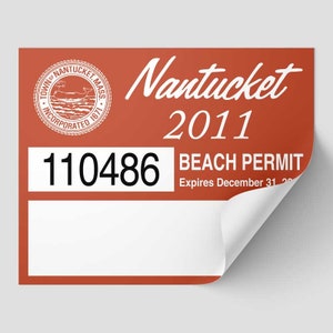 Nantucket Beach Permit Sticker Decal 2011 ACK