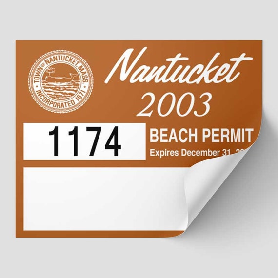 Nantucket Beach Permit Sticker Decal 2003 ACK - Etsy