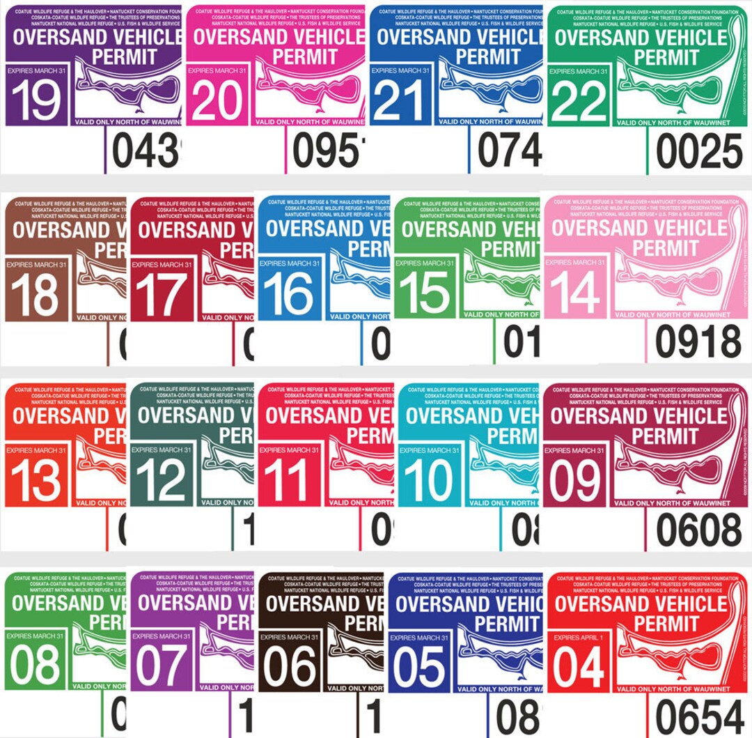 Nantucket Oversand Vehicle Permit Stickers 20042022 ACK Etsy
