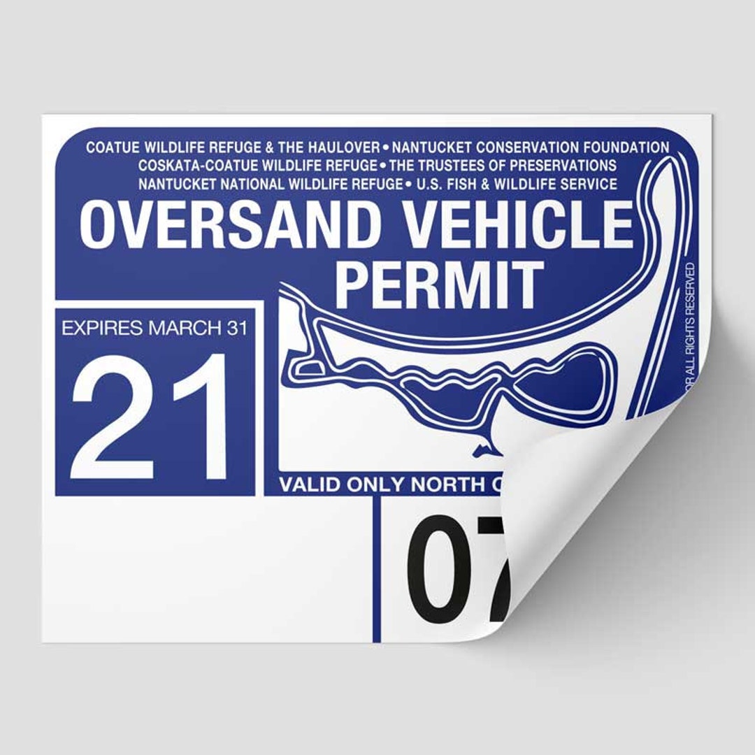 2021 Nantucket Oversand Vehicle Permit Sticker ACK Beach Permit Great