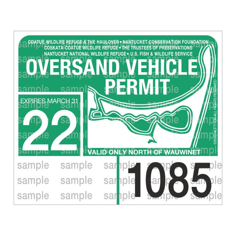 2022 Nantucket Oversand Vehicle Permit Sticker ACK Beach Etsy