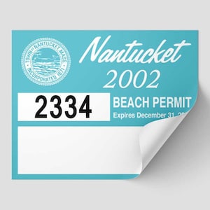 Nantucket Beach Permit Sticker Decal 2002 ACK