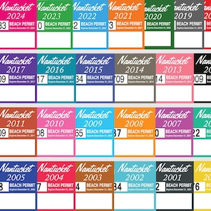 Nantucket Beach Permit Sticker Decal ACK 2000-2024