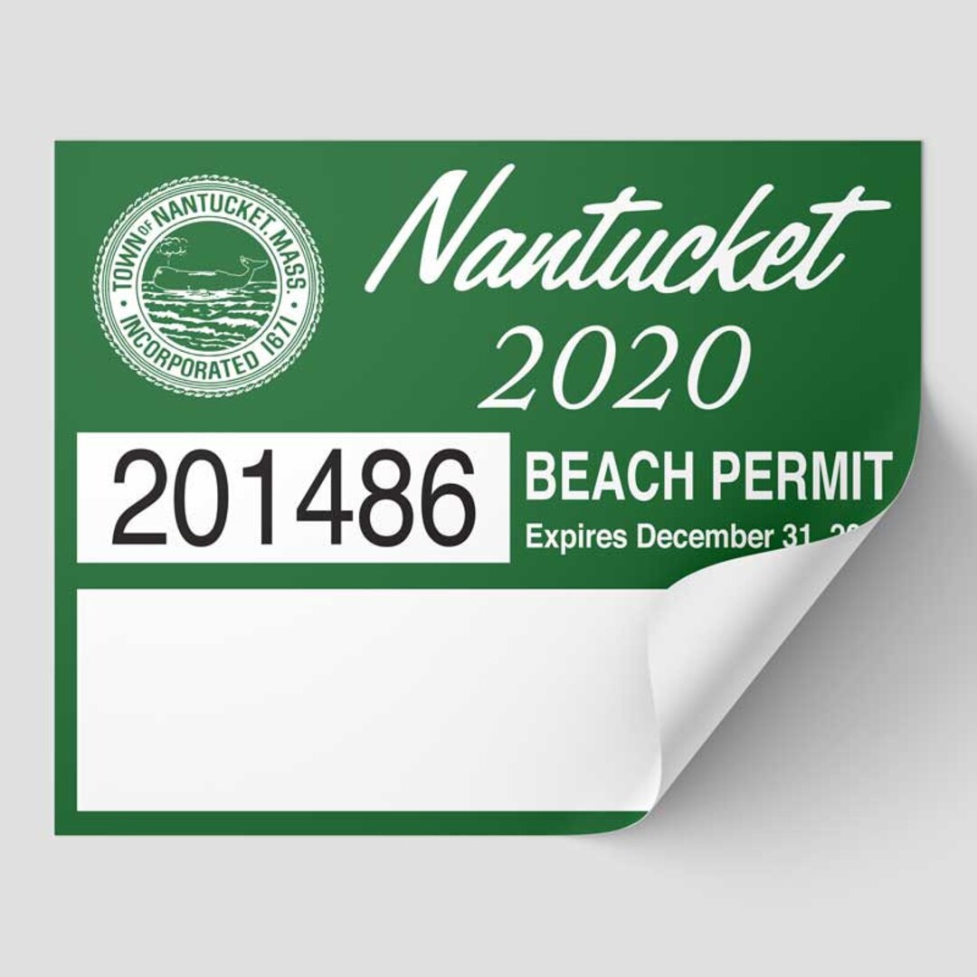 Nantucket Beach Permit Sticker Decal 2020 ACK Etsy