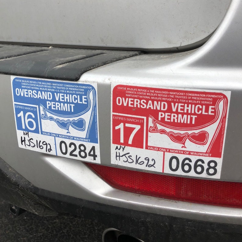 2015 Nantucket Oversand Vehicle Permit Sticker ACK Beach Permit Great
