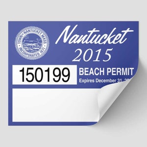 Nantucket Beach Permit Aufkleber 2015 ACK