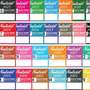 Nantucket Beach Permit Sticker ACK 2000-2025