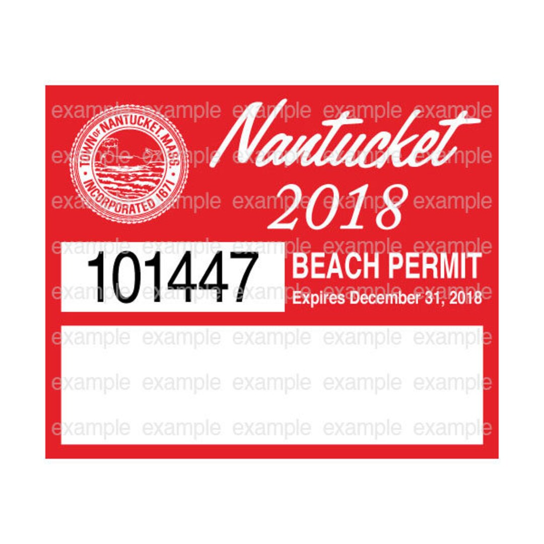 Nantucket Beach Permit Sticker Decal 2018 ACK Etsy