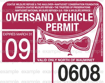 2009 Nantucket Oversand Vehicle Permit Sticker - ACK Beach Permit Great Point Decal