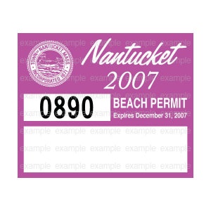 ACK Beach Permit Great Point Decal 2007 Nantucket Oversand Vehicle Permit Sticker