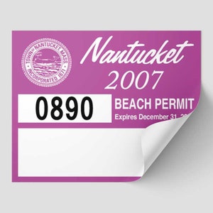 Nantucket Beach Permit Sticker Decal 2007 ACK