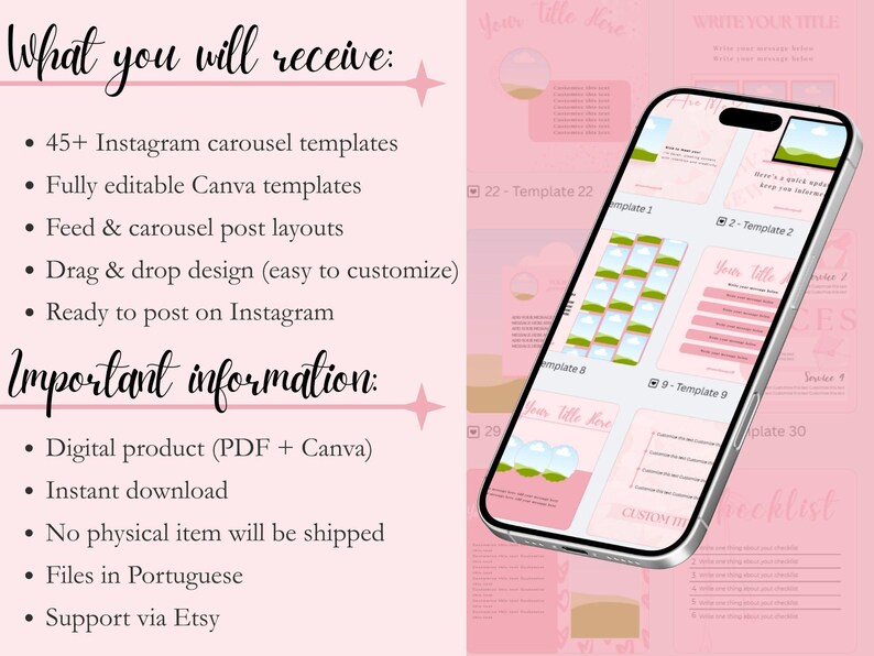 Pink Instagram Carousel Templates | 45+ Editable Canva Templates ...
