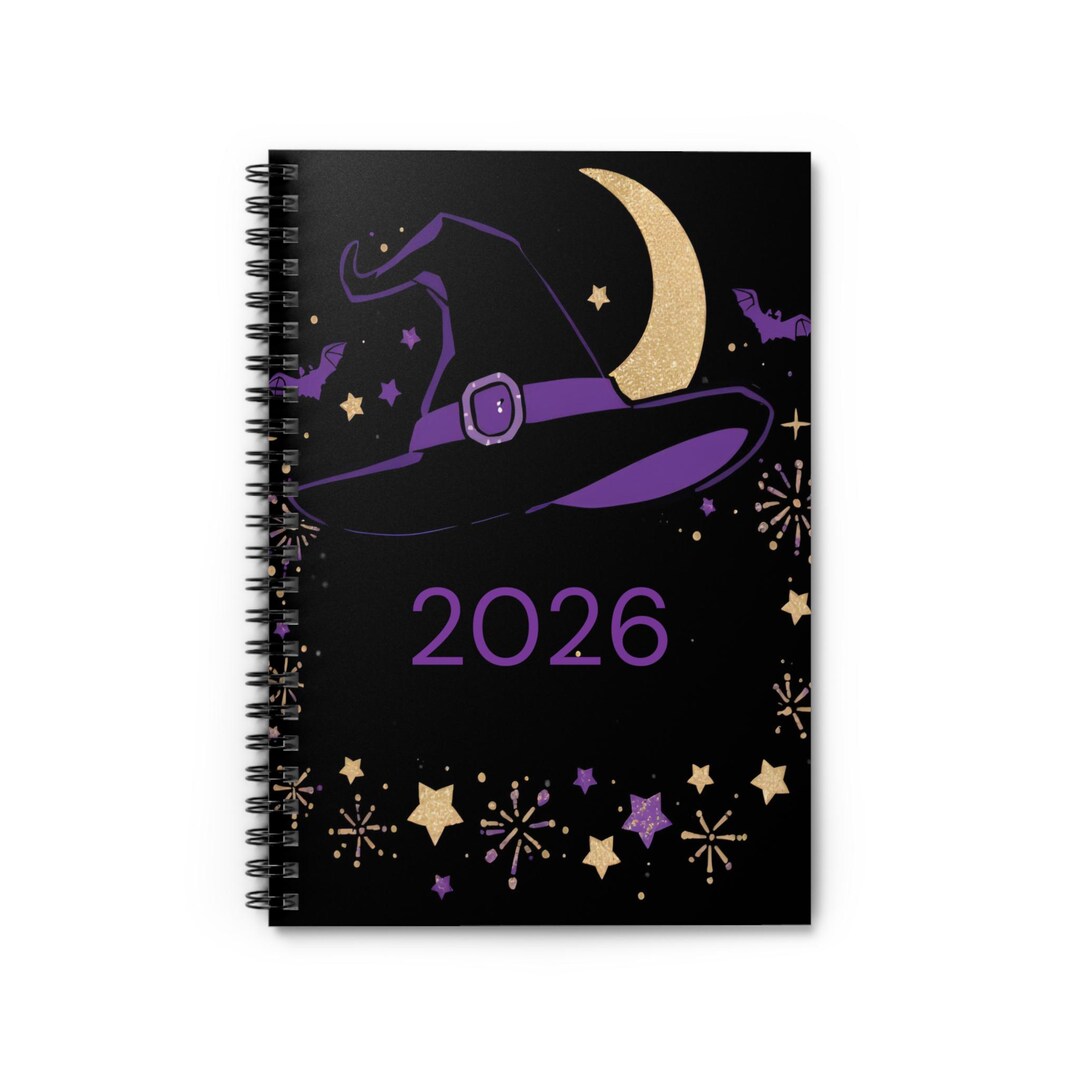 Witch Hat Moon 2026 Notebook | Spiral Ruled Journal - Etsy