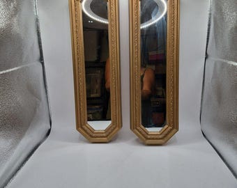 Vintage Set Of 2 Syroco Homco Octagonal Gold Gilt Hollywood Regency Mirrors