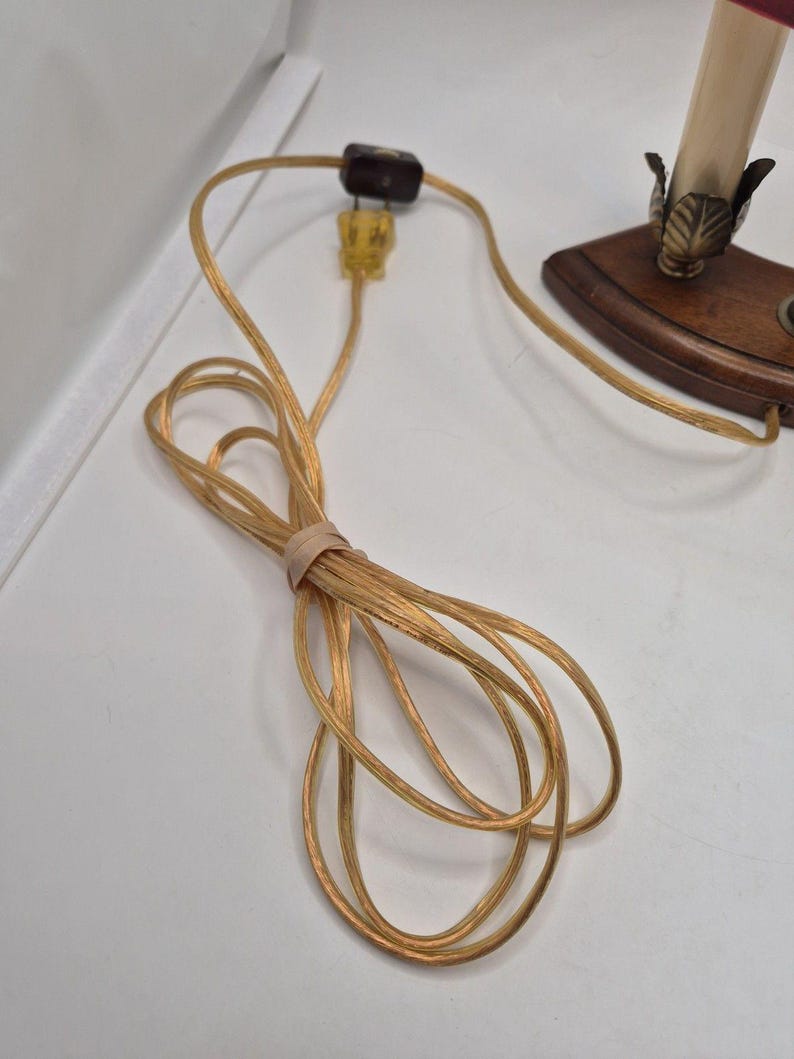 Vintage Mario Lampcrafters Bouillotte Brass And Wood Table Lamp 2 Candle Lights image 7