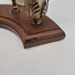 Vintage Mario Lampcrafters Bouillotte Brass And Wood Table Lamp 2 Candle Lights image 15