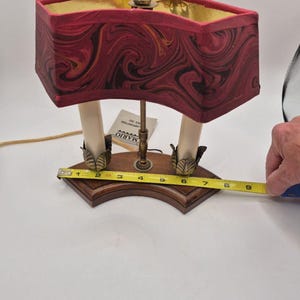 Vintage Mario Lampcrafters Bouillotte Brass And Wood Table Lamp 2 Candle Lights image 13