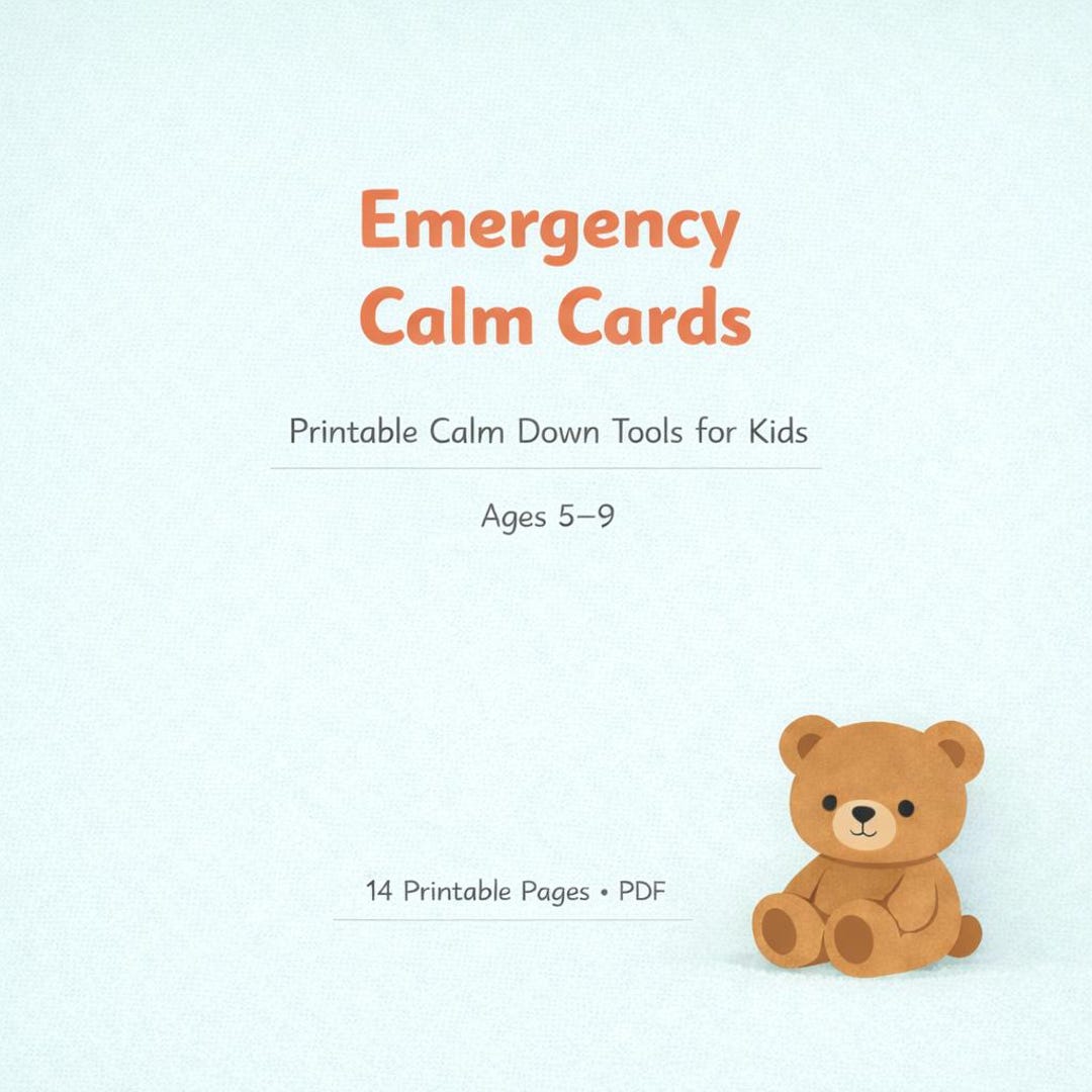 Calm Down Cards for Kids Ages 5-9 – Printable Emotion Regulation Tools ...