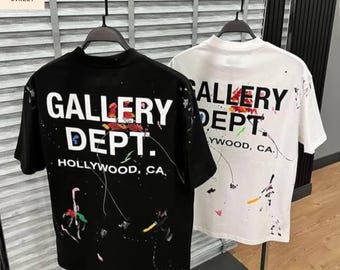 Camiseta con salpicaduras de pintura inspirada en Gallery Dept: estilo urbano unisex