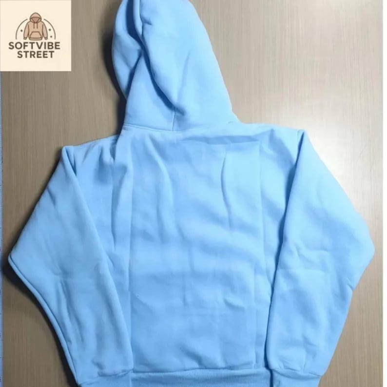 Sudadera con capucha de telaraña azul cielo, sudadera unisex con estampado gráfico de ropa urbana imagen 2