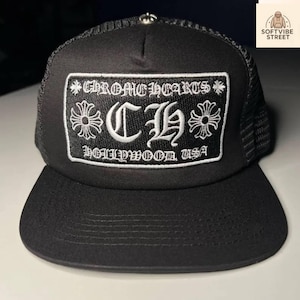 Gorra de béisbol negra gótica bordada: gorra unisex de estilo urbano, ajustable y casual.