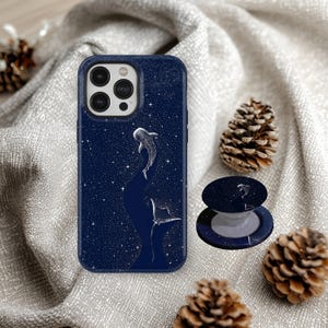 Dreamy whale shark Phone Case,Deep blue sky Phone Case, Aesthetic Shark Case - Ocenic Fish Art Cover, iPhone 17 16 15 14 13 12, Samsung S25