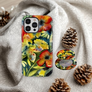 Funda Adrianne Lenker con diseño floral, compatible con iPhone 16, 15, 14, 13 y 12 Plus Pro Max, funda resistente MagSafe para Samsung S25, S24, S23 y S22.