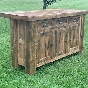 Reclaimed Barnwood Kitchen Island - Etsy