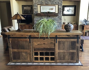 Reclaimed Barnwood Barn Door Buffet