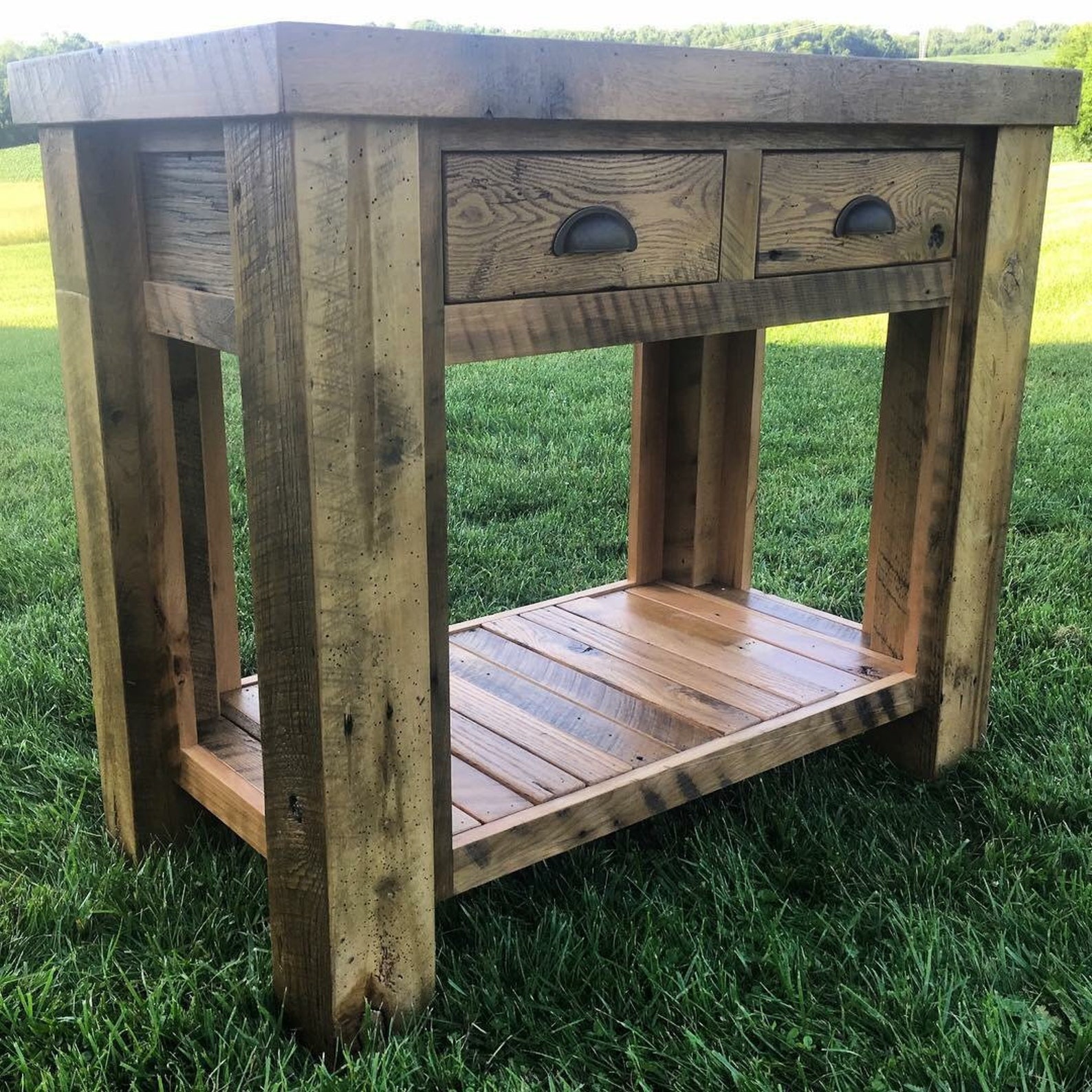 Reclaimed Barnwood Kitchen Island Etsy