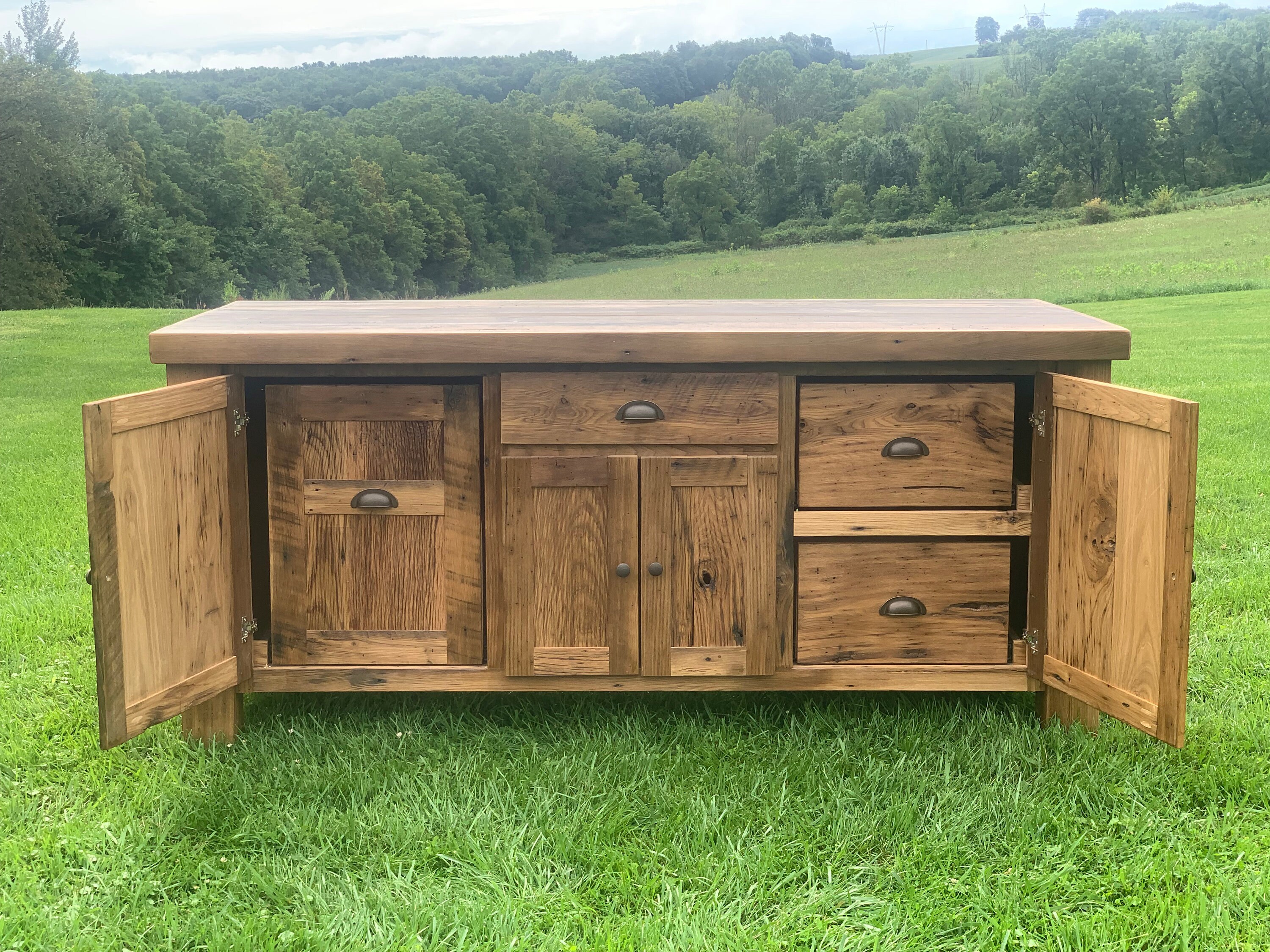 Reclaimed Barnwood Kitchen Island Etsy