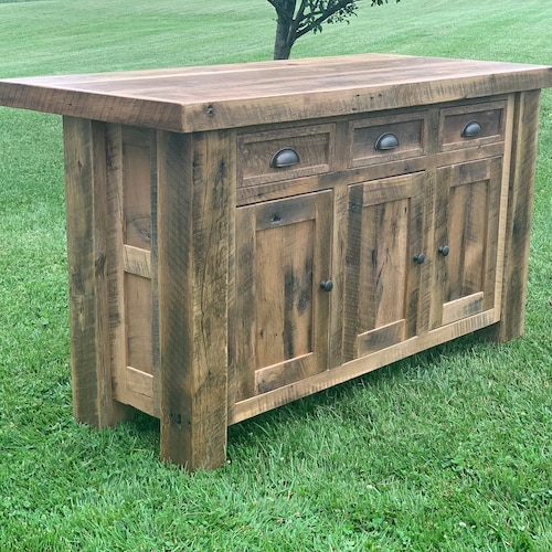 Reclaimed Barnwood Kitchen Island Etsy