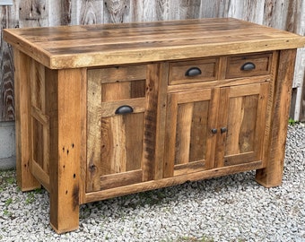 Reclaimed Barnwood Kitchen Island