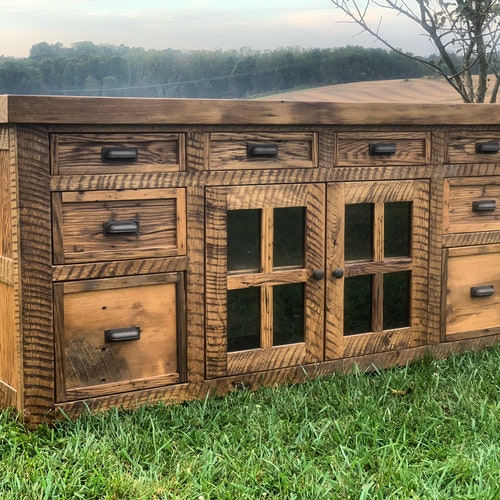 Reclaimed Barnwood Console Etsy