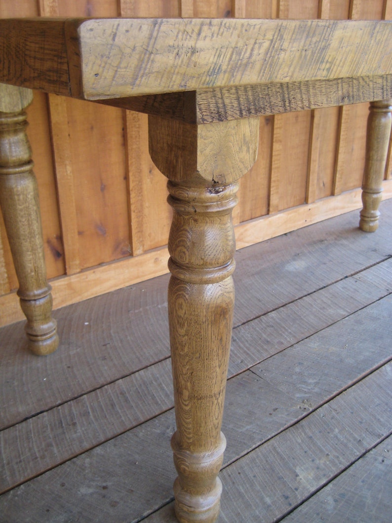 Aged Oak Harvest Table Etsy