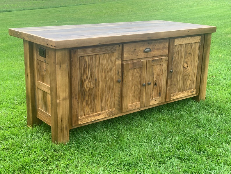 Reclaimed Barnwood Kitchen Island Etsy