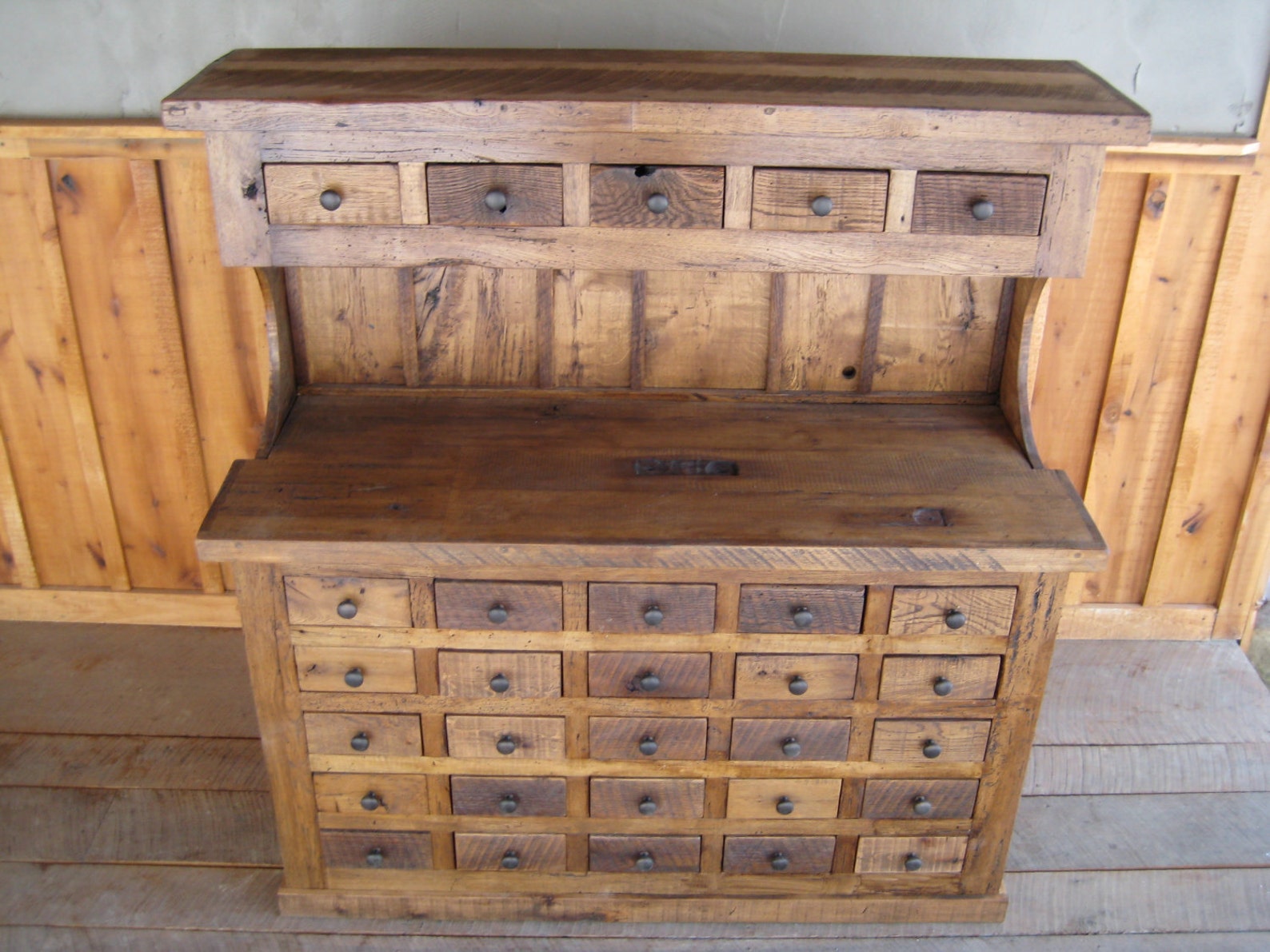 Reclaimed Chestnut Multidrawer Hutch Etsy