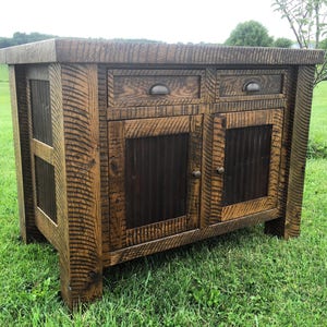 Oak/Metal Kitchen Island