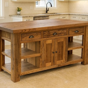 Reclaimed Barnwood Kitchen Island