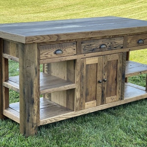 Reclaimed Barnwood Kitchen Island