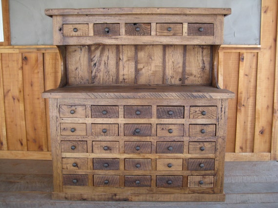 Reclaimed Chestnut Multi Drawer Hutch Etsy
