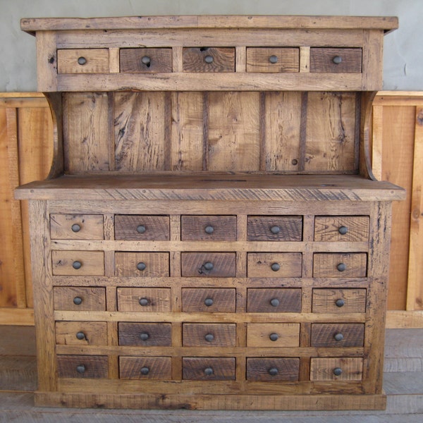 Reclaimed Chestnut Multi-Drawer Hutch