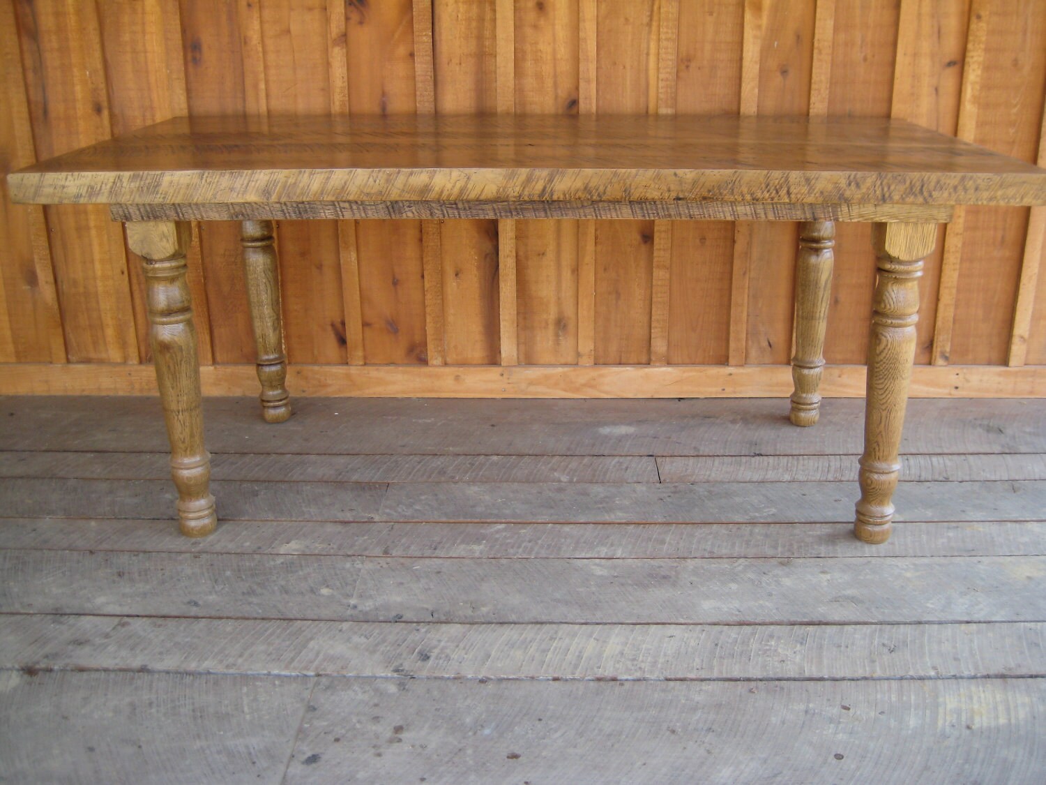 Aged Oak Harvest Table Etsy