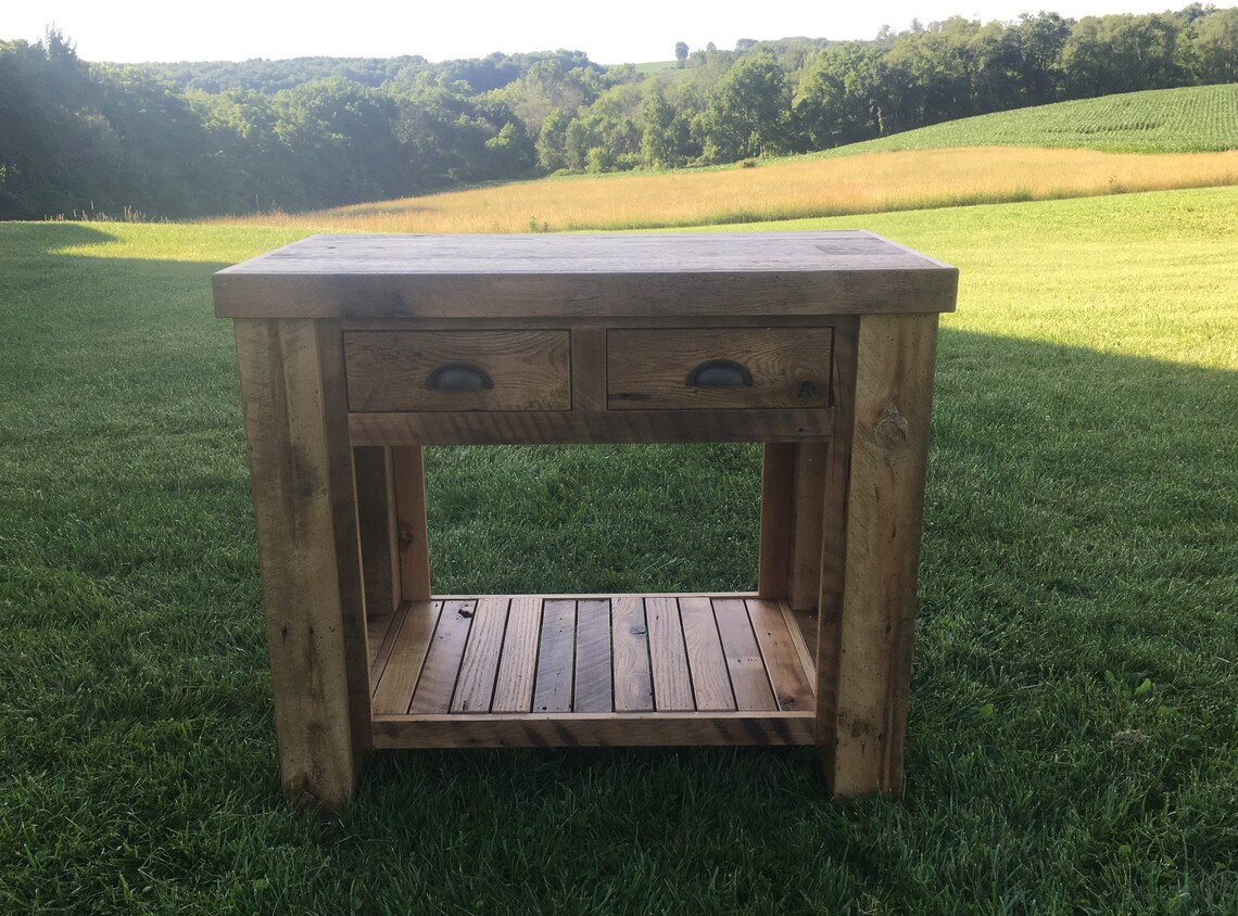 Reclaimed Barnwood Kitchen Island Etsy