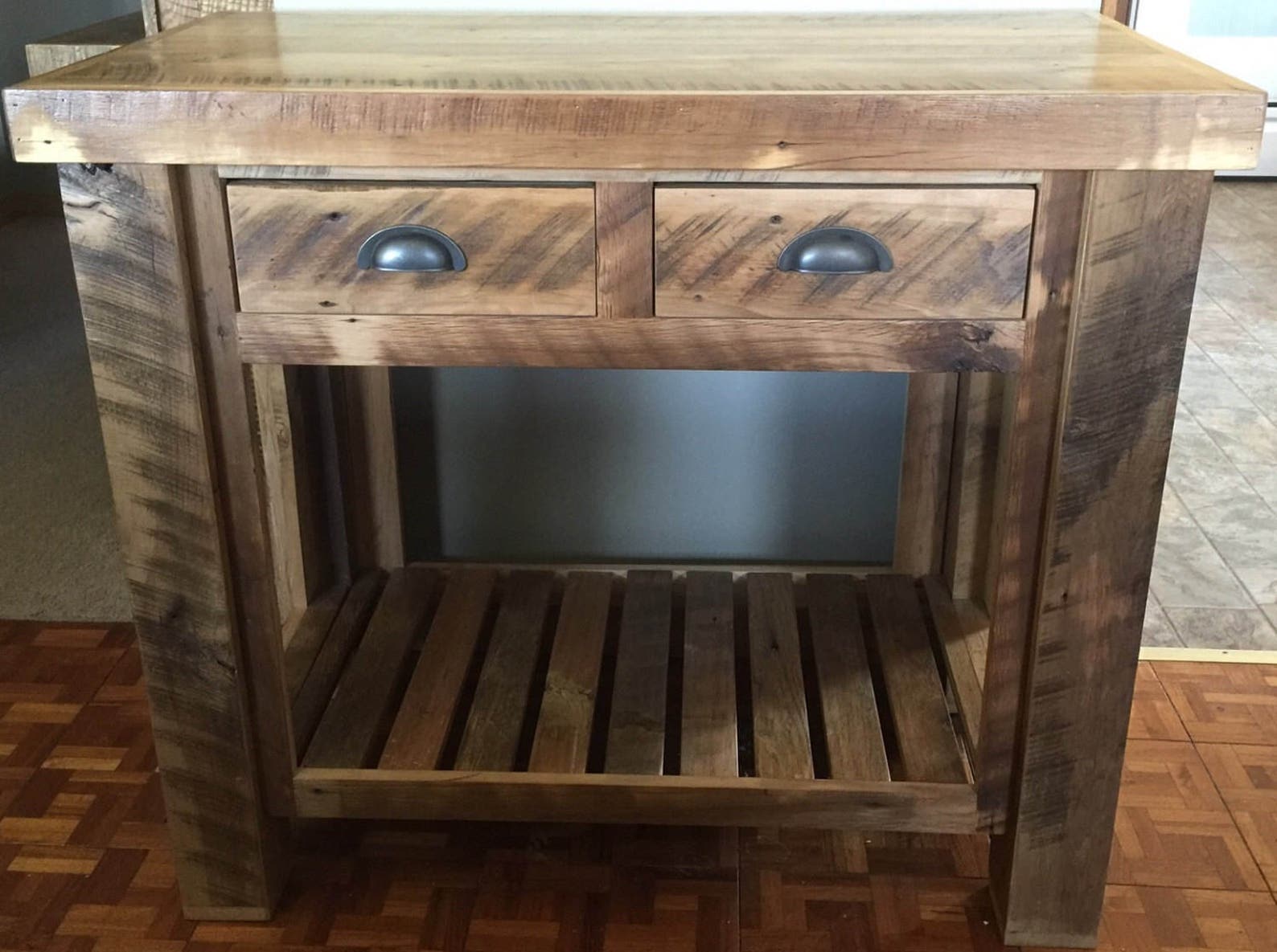 Reclaimed Barnwood Kitchen Island Etsy