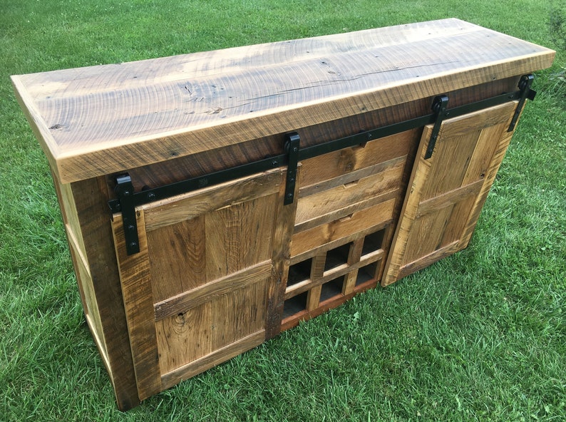 Reclaimed Barnwood Barn Door Buffet image 3