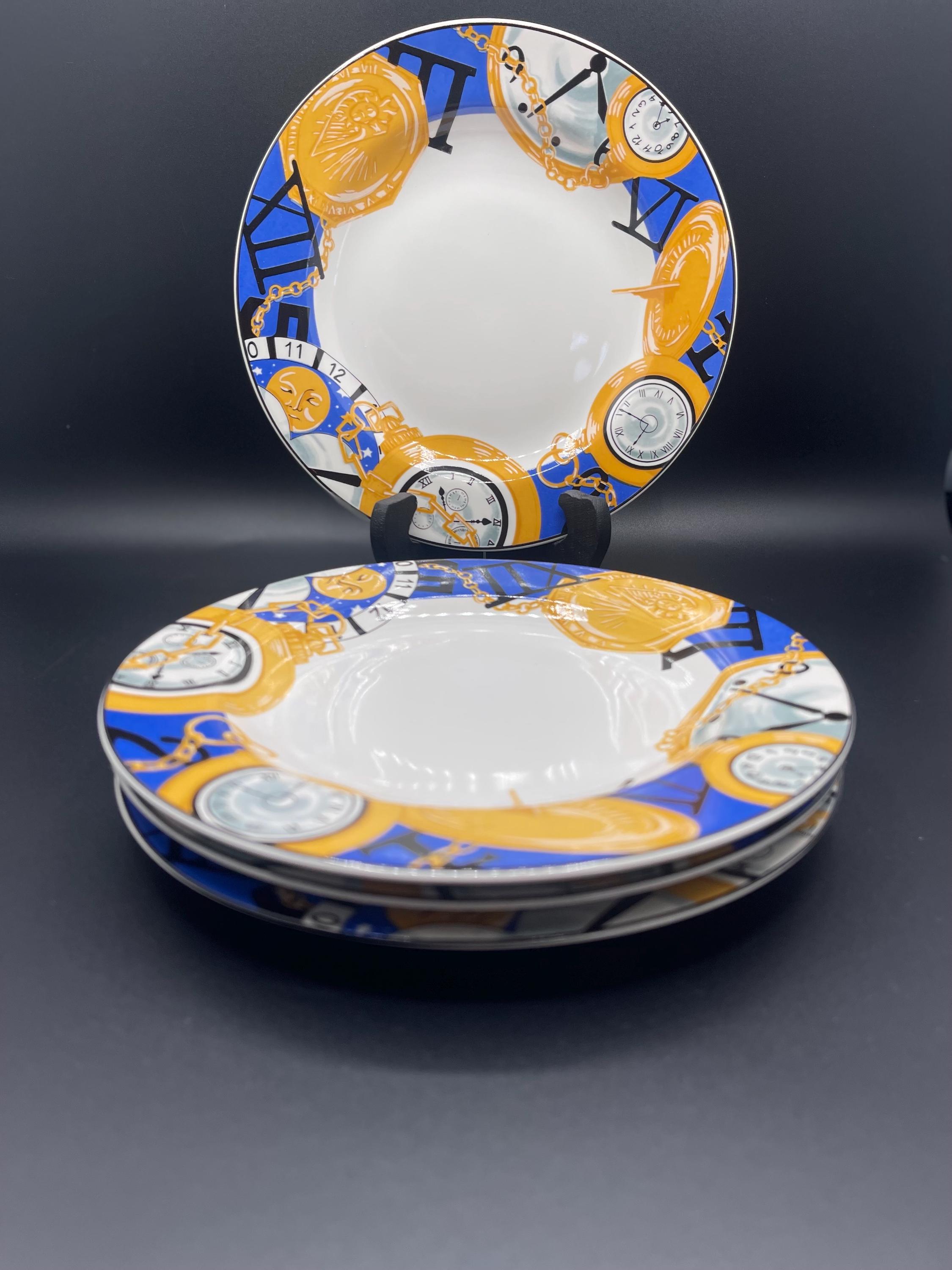 Vintage Vitromaster Time Piece Salad Plates (set of 4) – 90s Blue