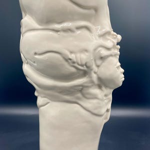 Clifton Pearson Sculptural Ceramic Vessel – Figurative Skull Face Art Pottery 1986